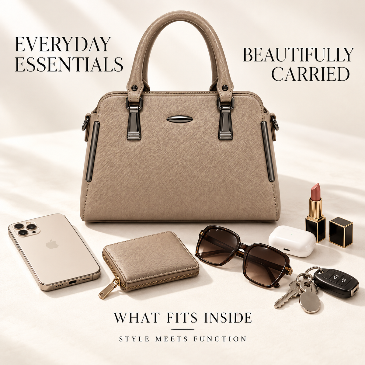 AVELINE — TAUPE STRUCTURED HANDBAG