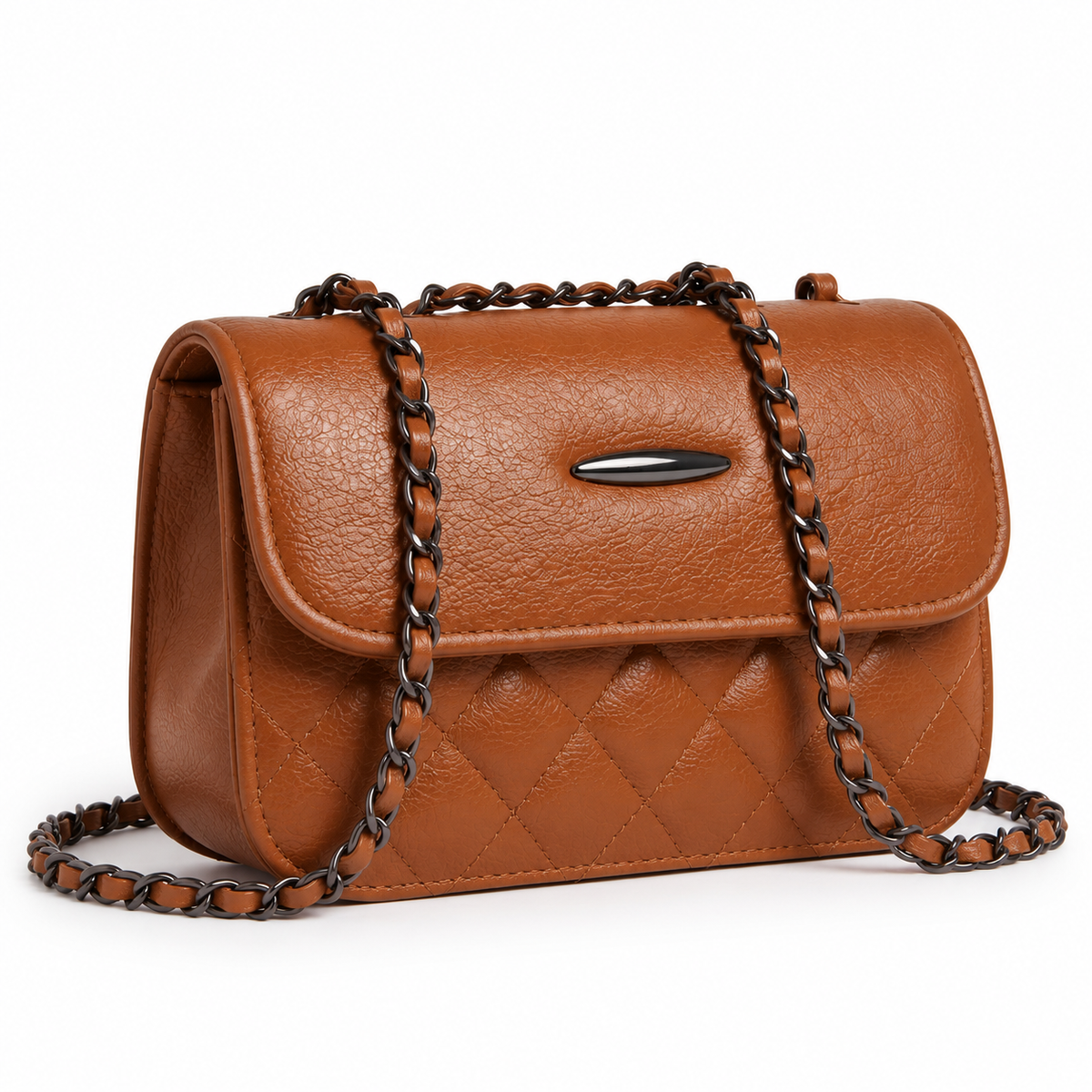 AURELIA — CARAMEL QUILTED CHAIN BAG