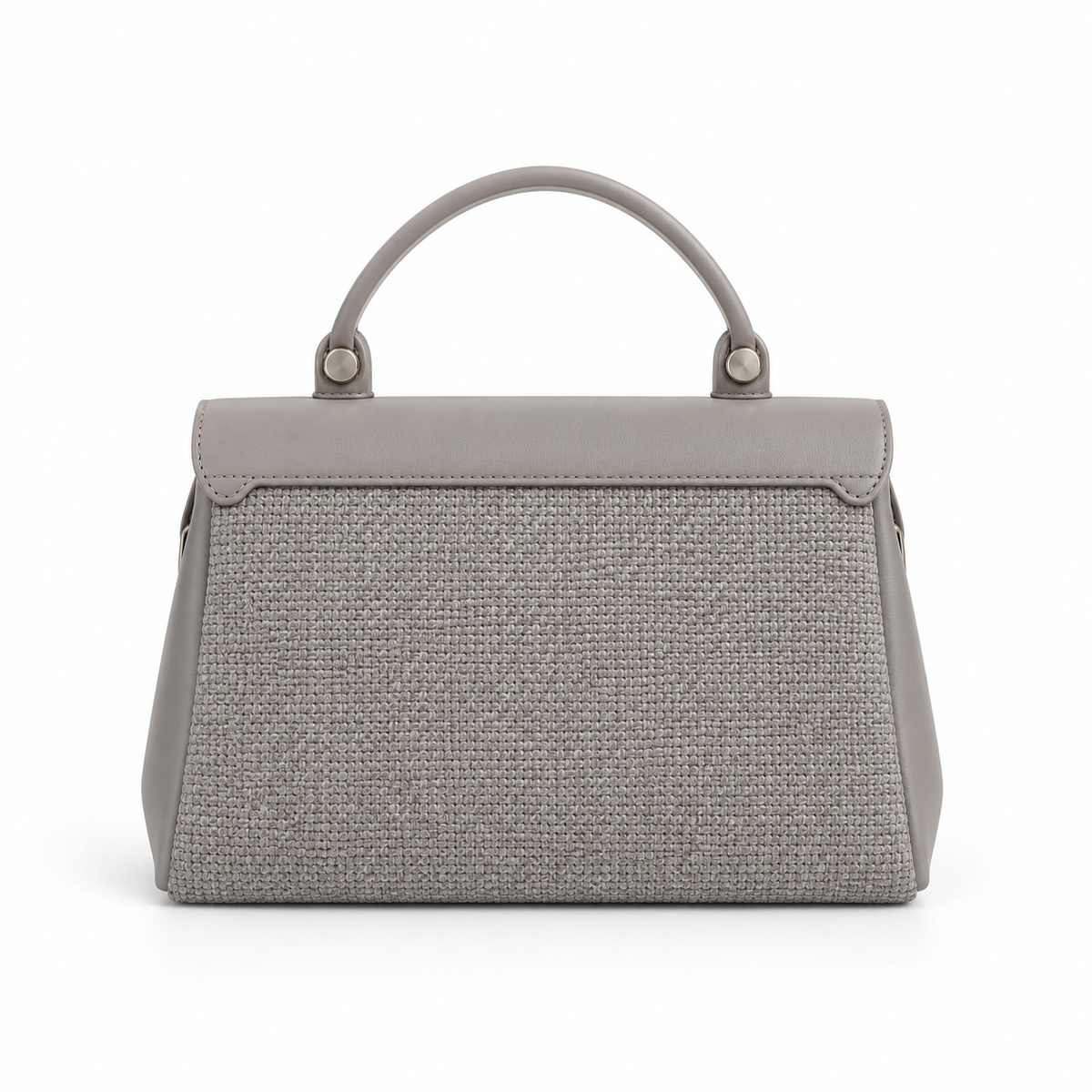 ELVARA — DOVE GREY TEXTURED HANDBAG