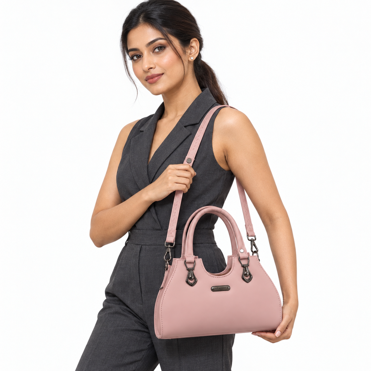 ROSÉLLE — DUSTY ROSE STRUCTURED HANDBAG