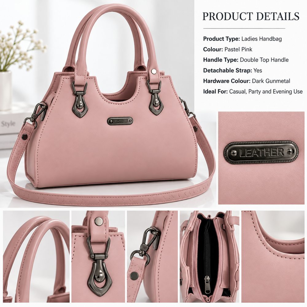 ROSÉLLE — DUSTY ROSE STRUCTURED HANDBAG