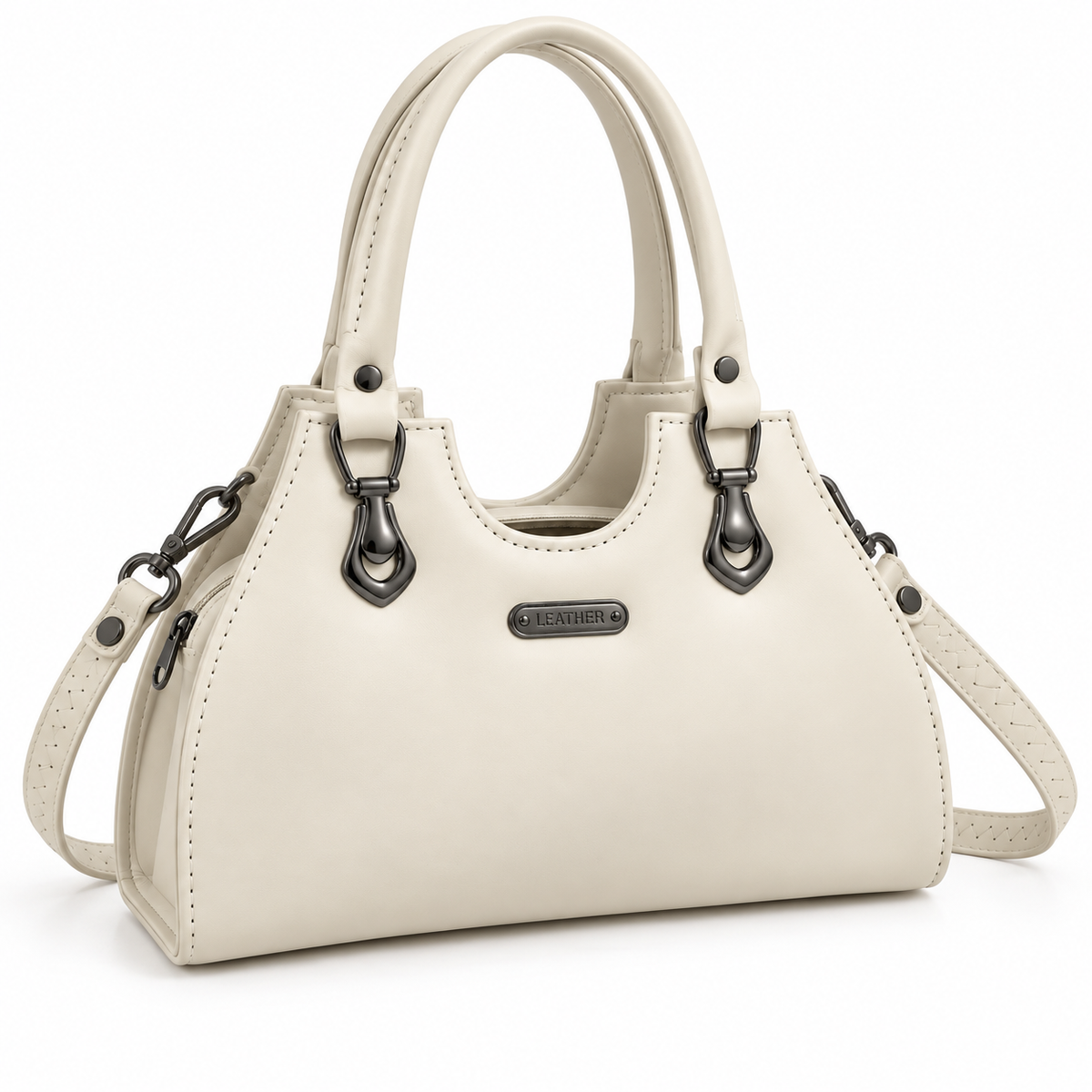 CELESTE — IVORY SCULPTED HANDBAG