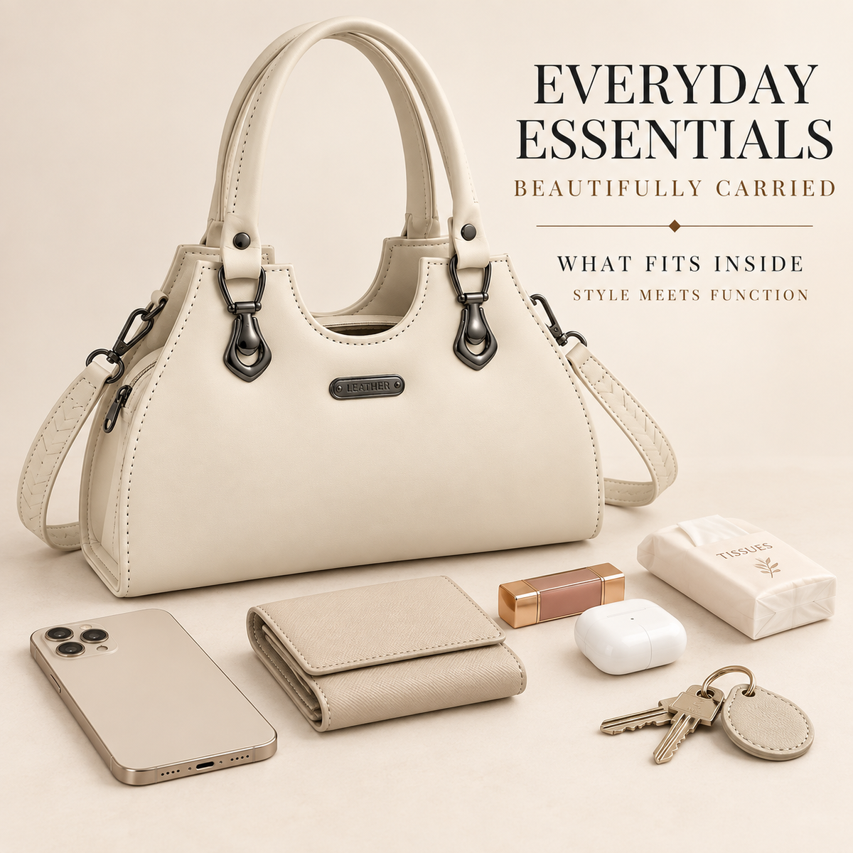 CELESTE — IVORY SCULPTED HANDBAG