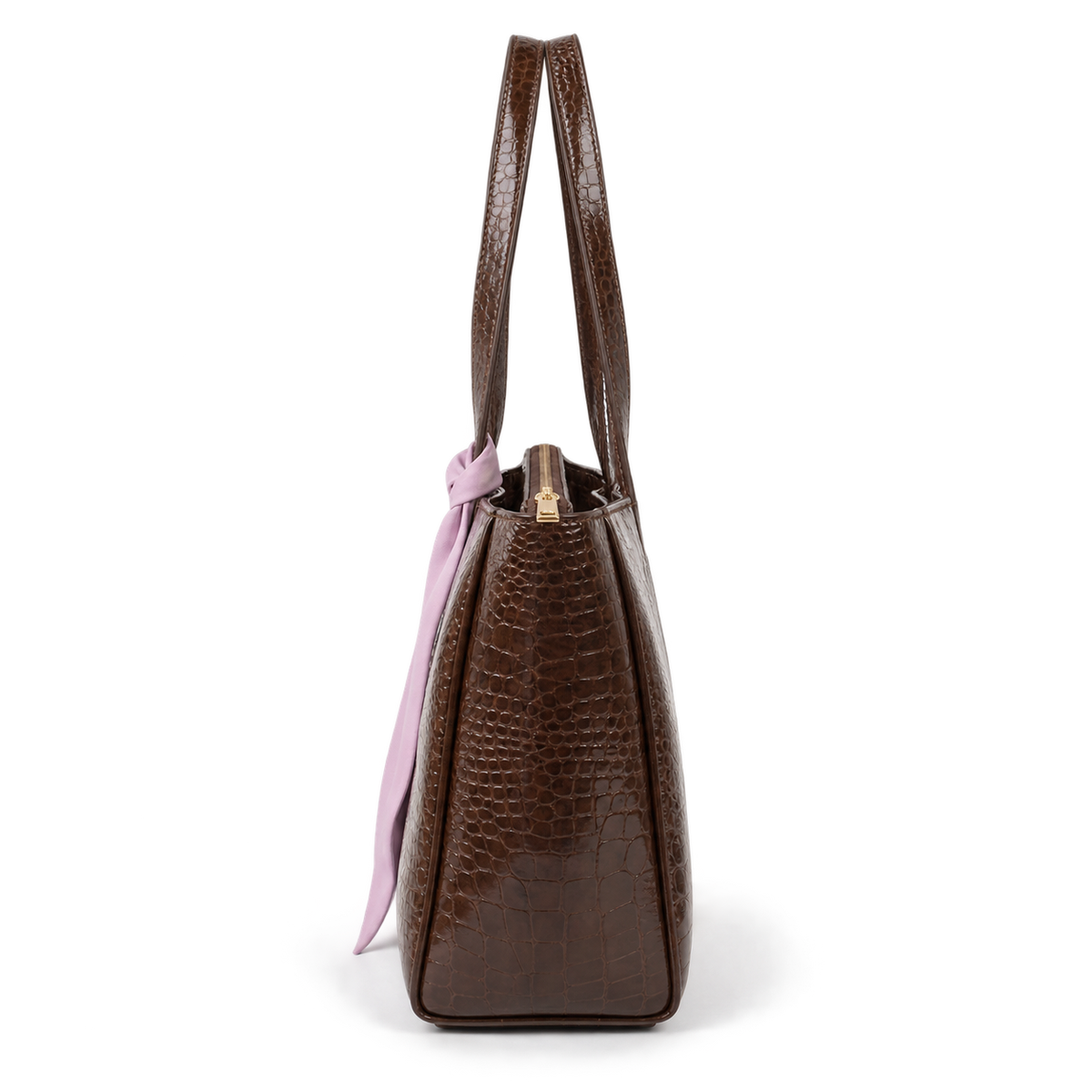 MARELLE — CHOCOLATE CROC SCARF TOTE