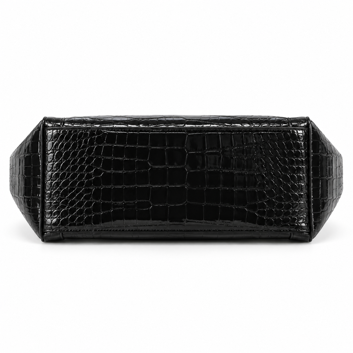 NOIRELLE — BLACK CROC-EMBOSSED TOTE BAG