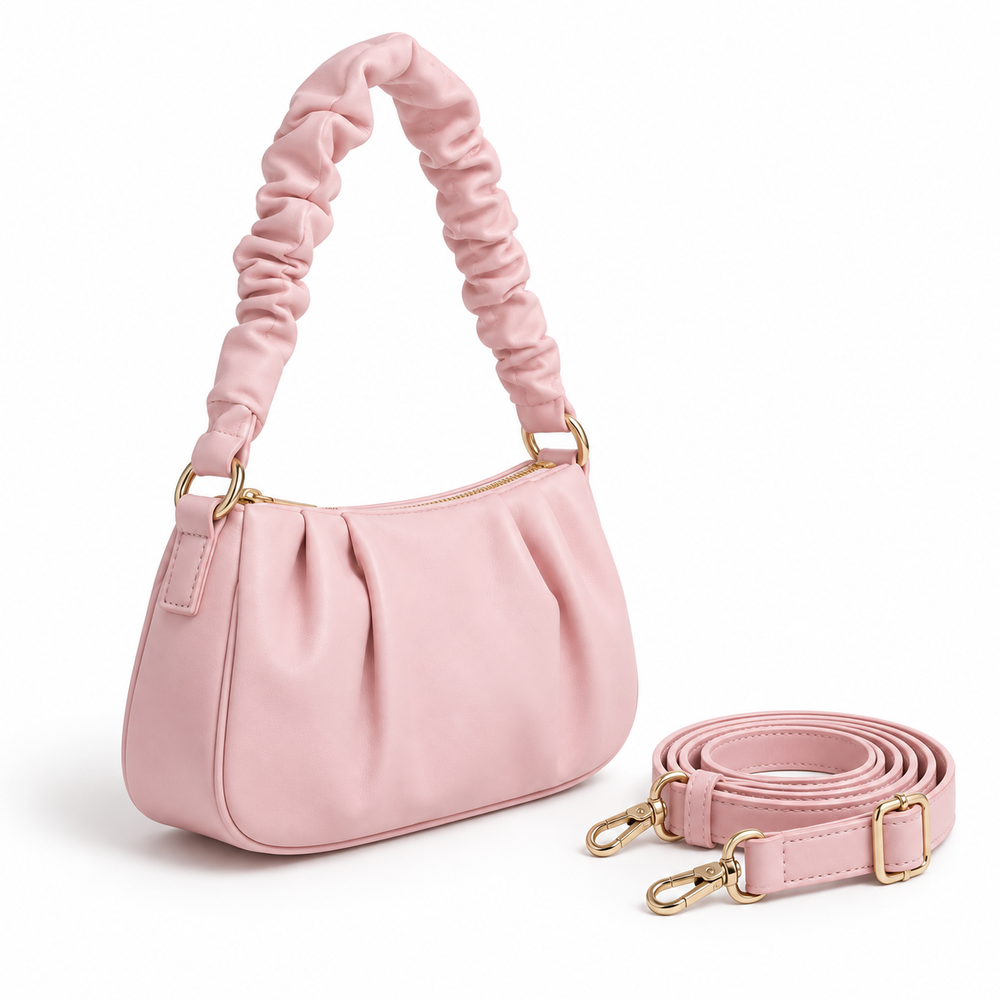 AMÉLIE — BLUSH RUCHED SHOULDER BAG