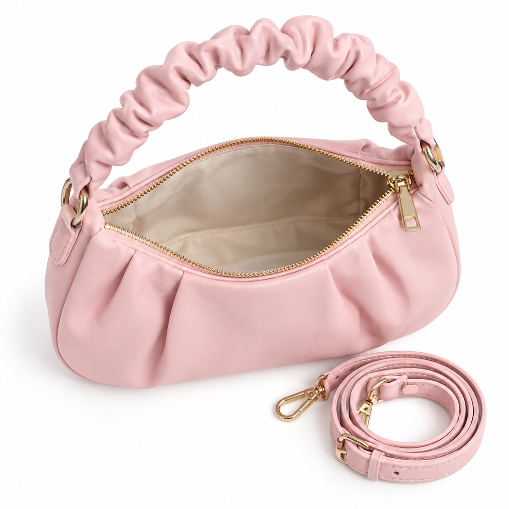 AMÉLIE — BLUSH RUCHED SHOULDER BAG
