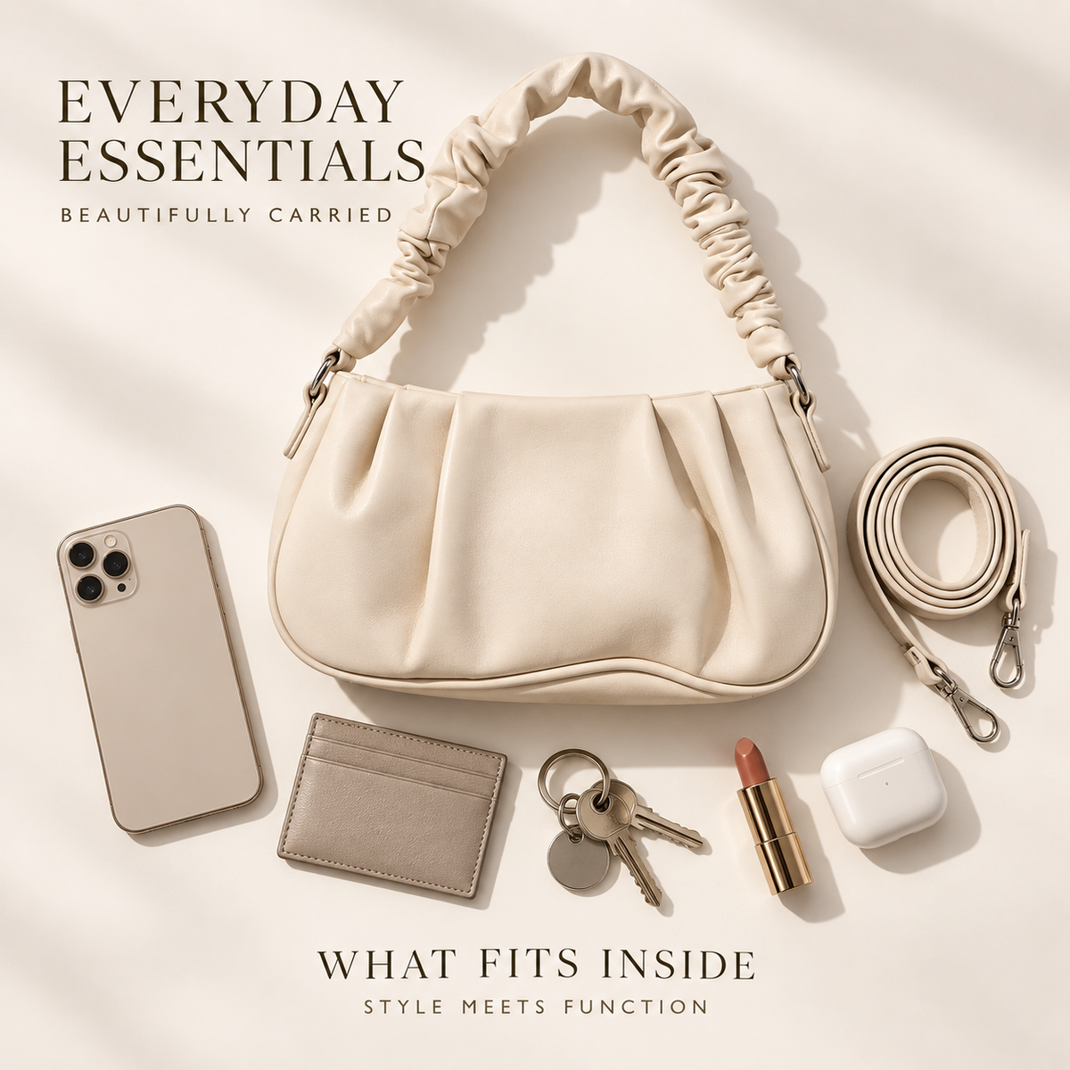 ELIORA — IVORY QUILTED CHAIN BAG