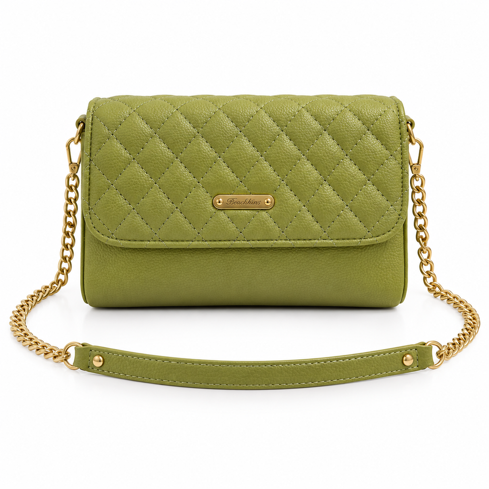 SERAPHINE — OLIVE QUILTED CHAIN CROSSBODY BAG