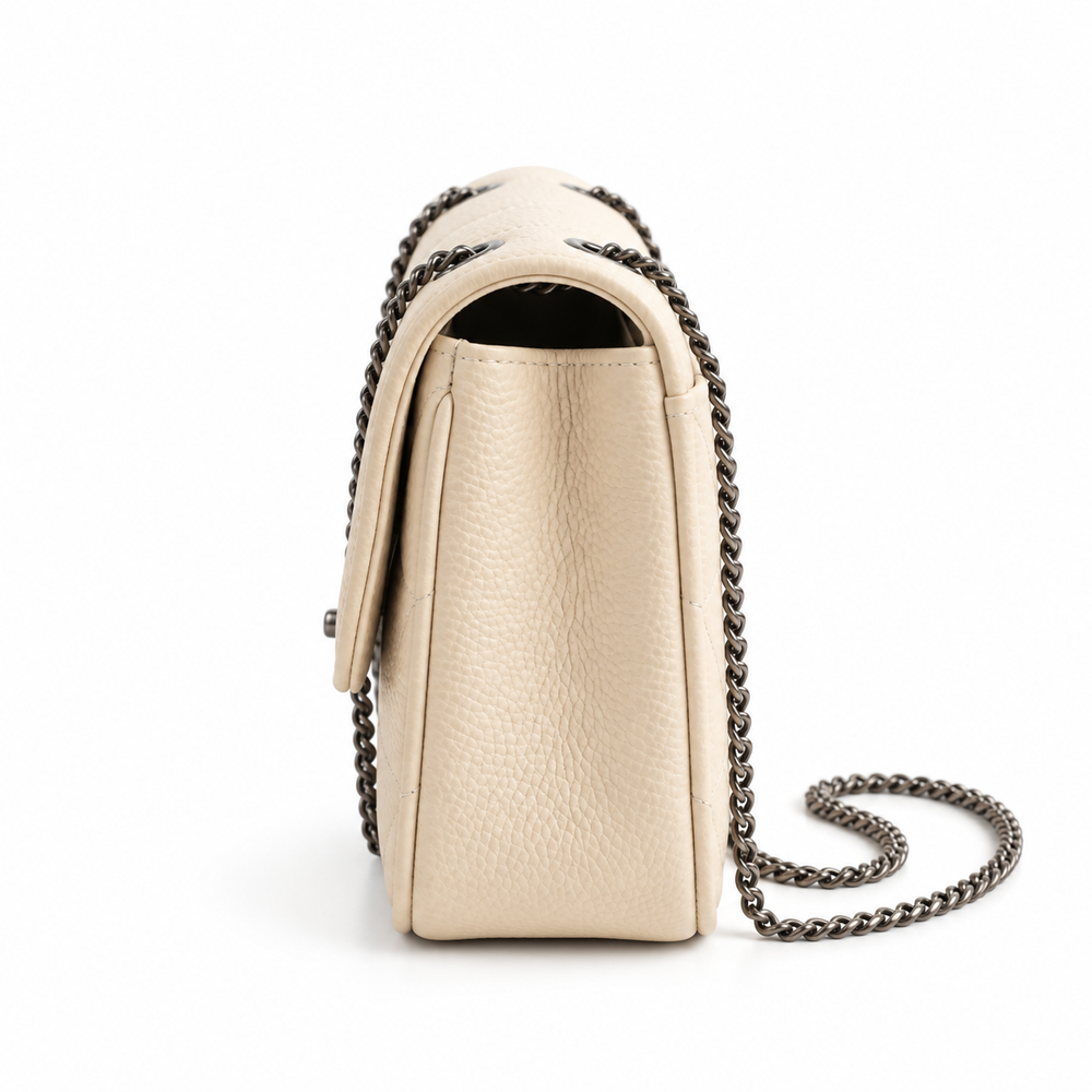 ELIORA — IVORY QUILTED CHAIN BAG