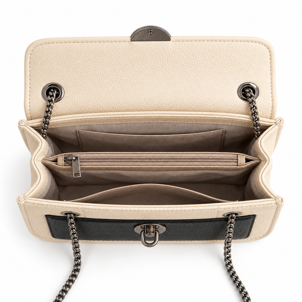 ELIORA — IVORY QUILTED CHAIN BAG