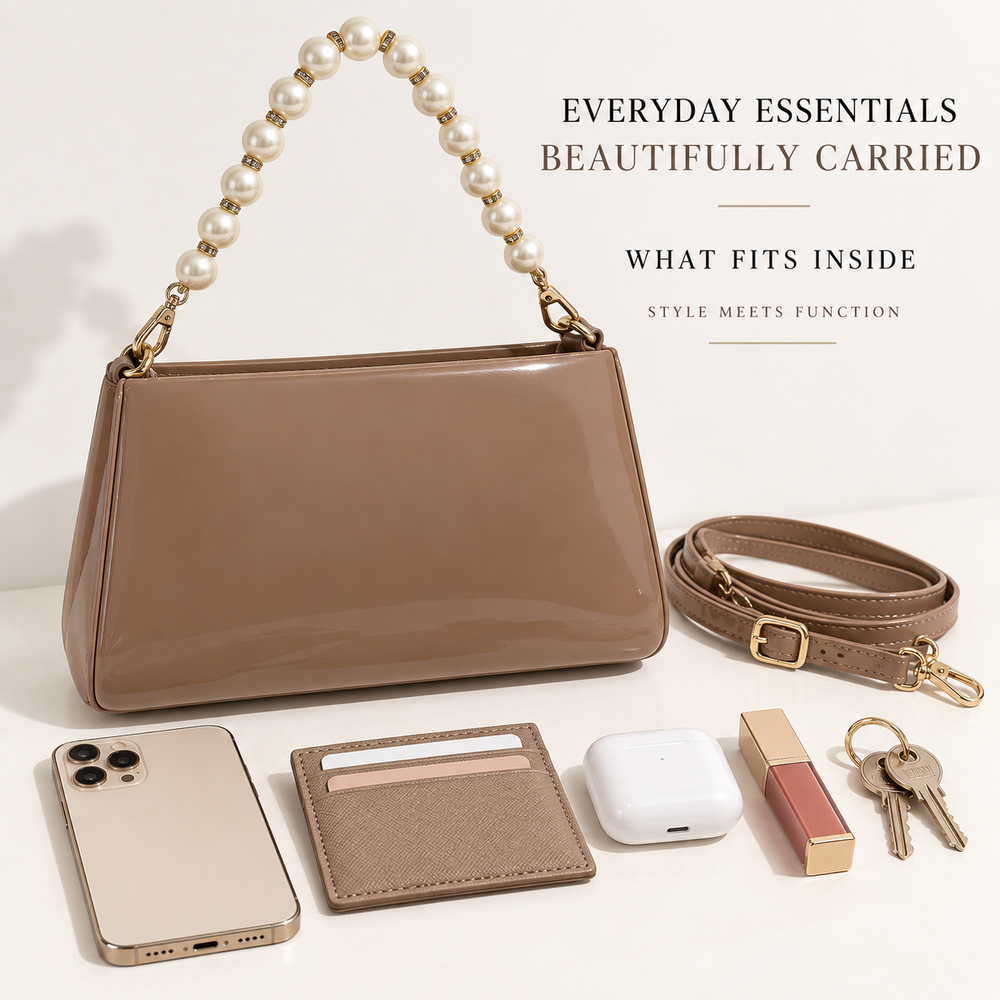 CALISTA — MOCHA PEARL HAND BAG