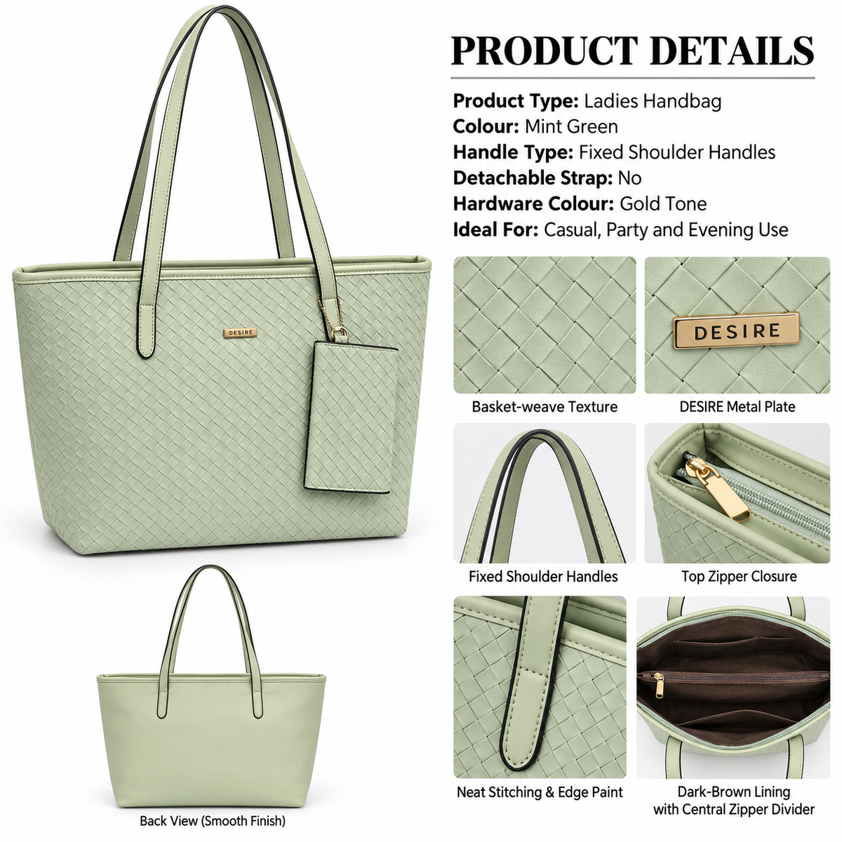 AVELINE — SAGE TEXTURED EVERYDAY TOTE