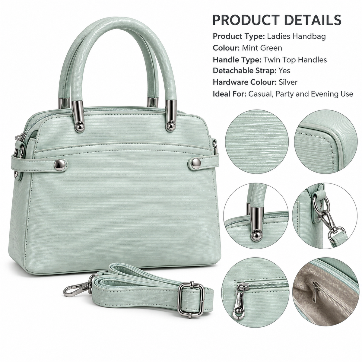 ELVIRA — MINT STRUCTURED SATCHEL BAG