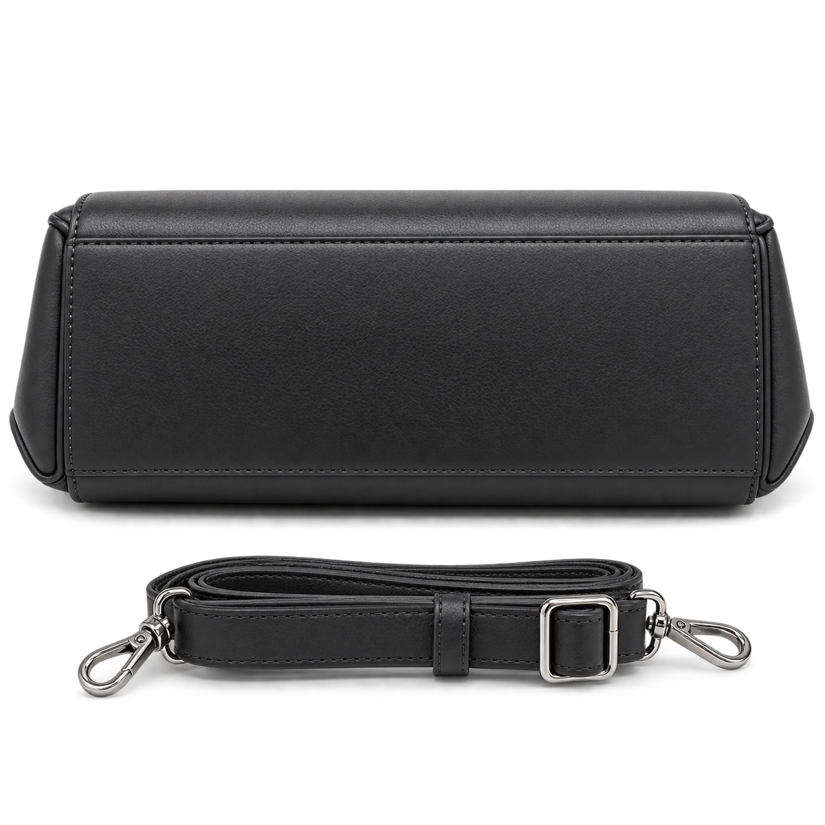 VARELLE — BLACK STRUCTURED TOTE SATCHEL