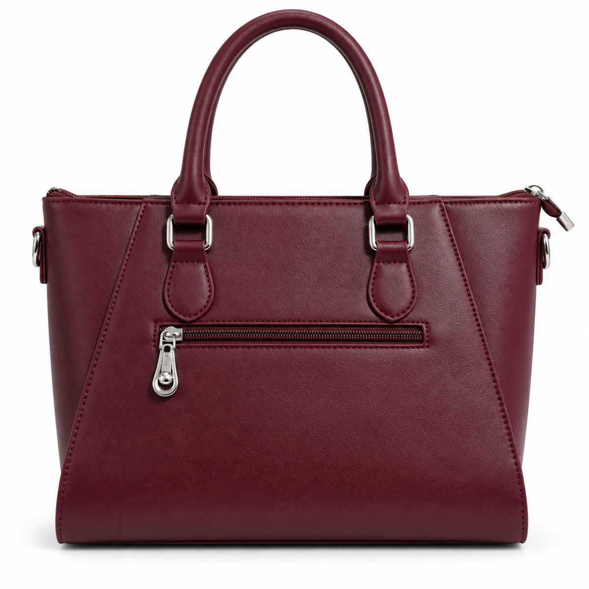 AURELIA — BURGUNDY STRUCTURED SATCHEL BAG