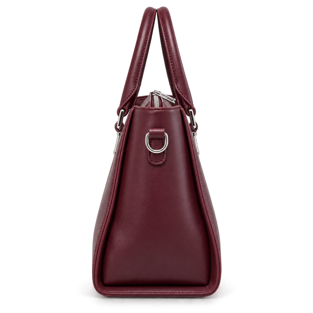 AURELIA — BURGUNDY STRUCTURED SATCHEL BAG