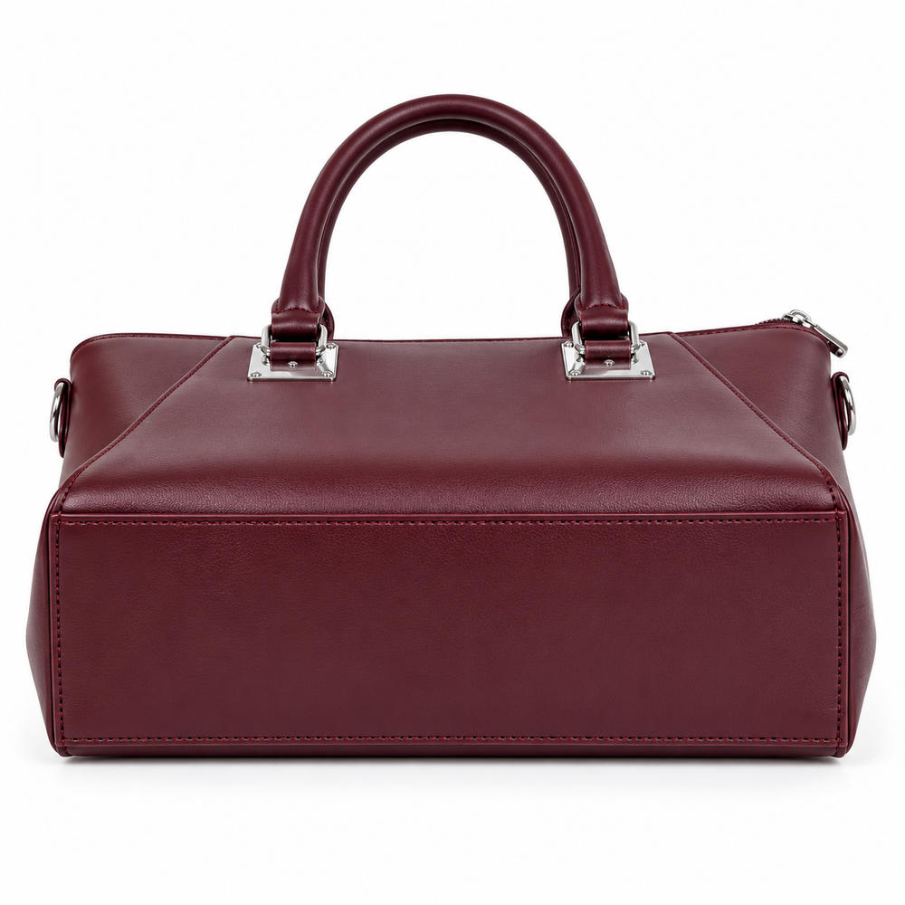 AURELIA — BURGUNDY STRUCTURED SATCHEL BAG