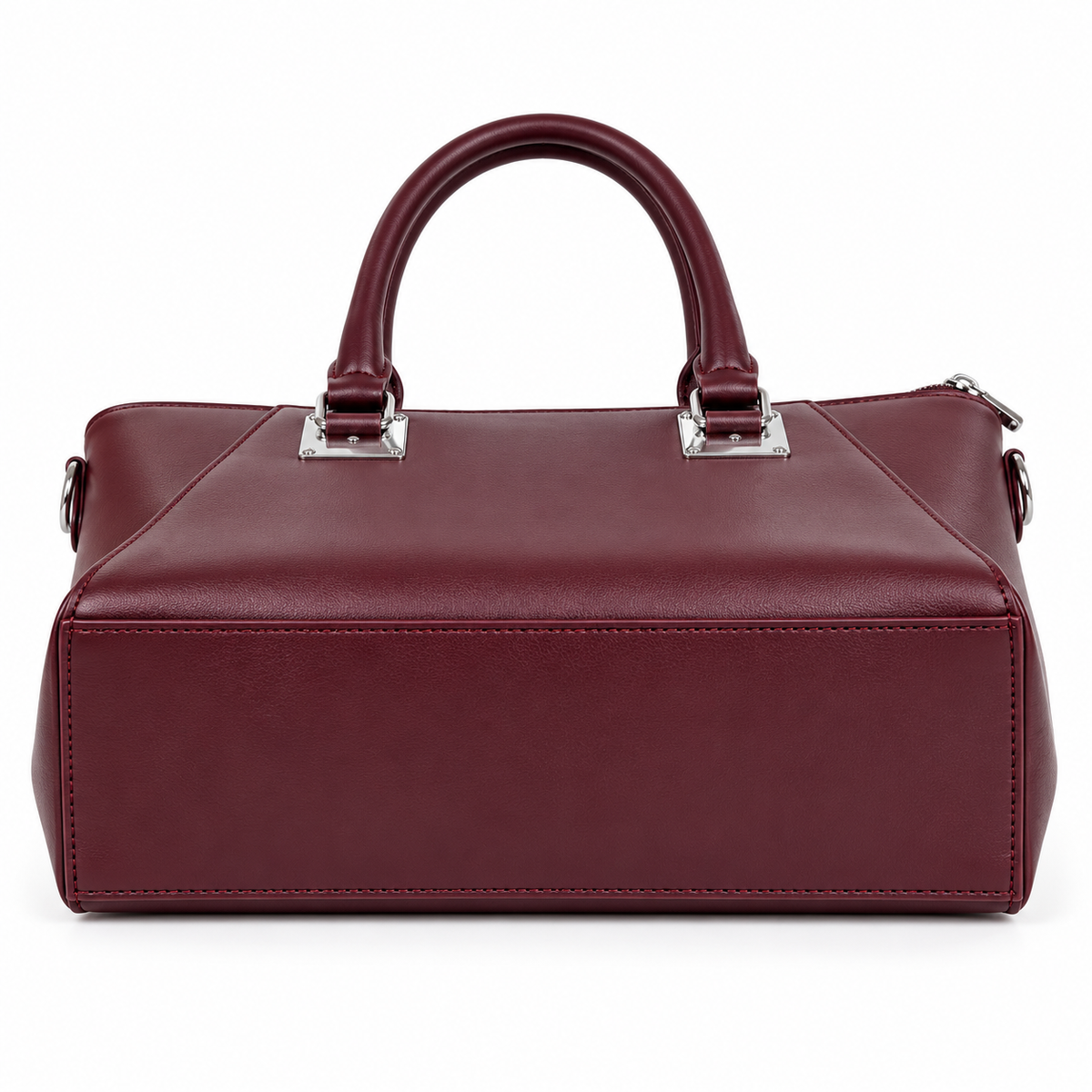 AURELIA — BURGUNDY STRUCTURED SATCHEL BAG
