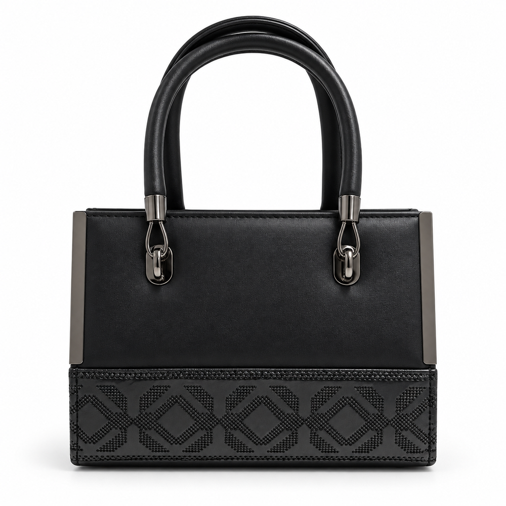 VELORA — NOIR GEOMETRIC TOTE BAG