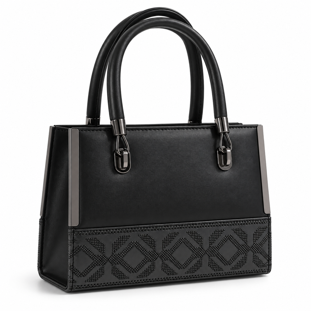 VELORA — NOIR GEOMETRIC TOTE BAG