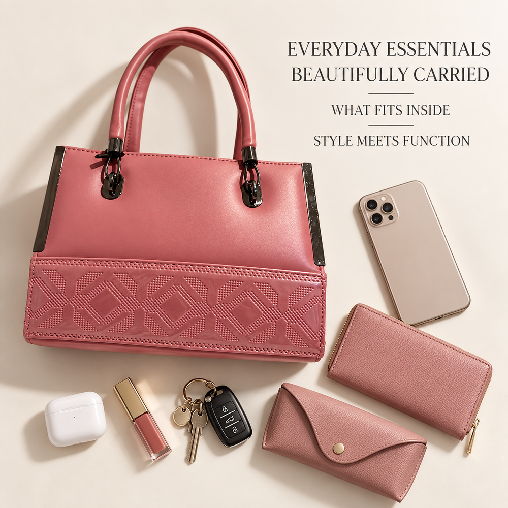 VALENTINA — ROSE STRUCTURED HANDBAG