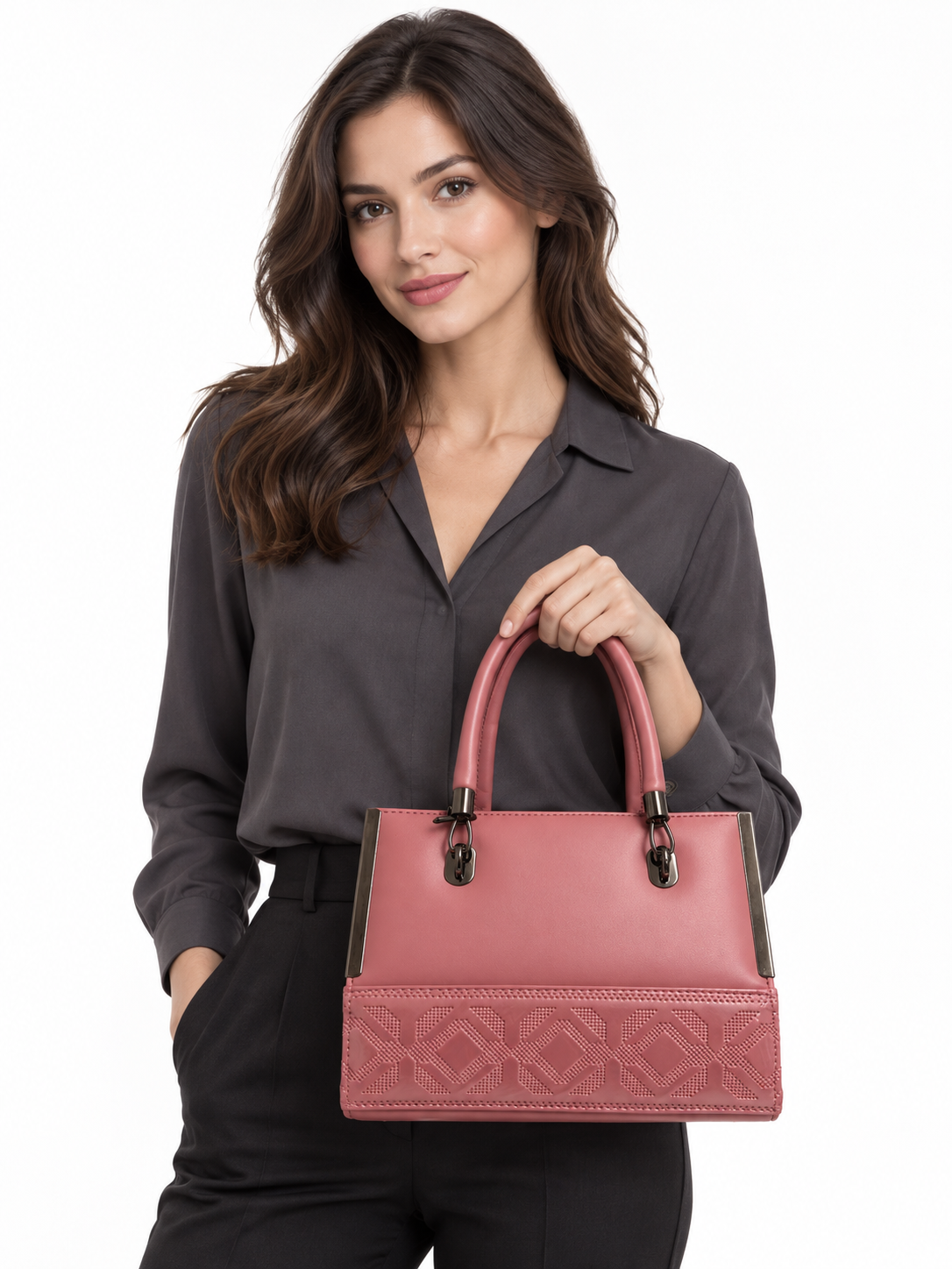 VALENTINA — ROSE STRUCTURED HANDBAG