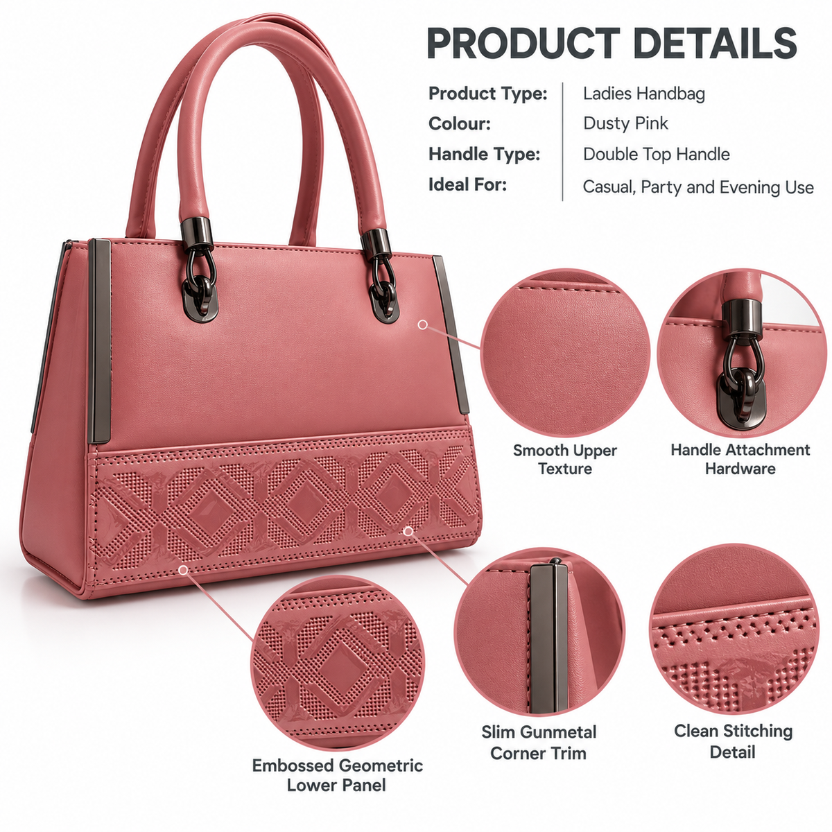 VALENTINA — ROSE STRUCTURED HANDBAG
